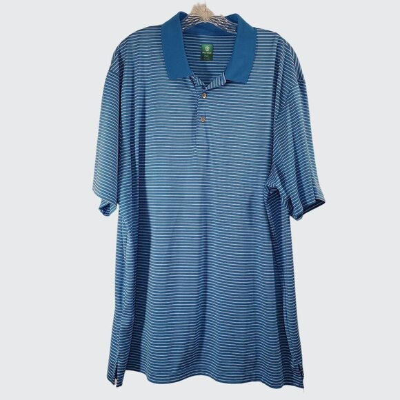 EUC Pro Tour Blue White Stripe Golf Shirt Men's Size XXL - Picture 1 of 9